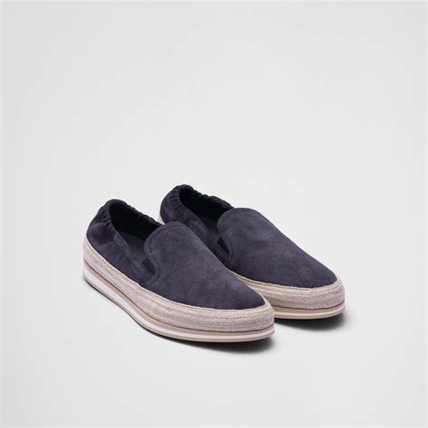 prada suede velour slip ons|farfetch prada slip on.